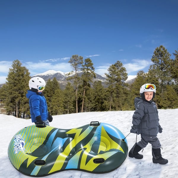 H2OGO Sonic Surge- 67" Inflatable Double Snow Tube, Winter Sports, 6up ...